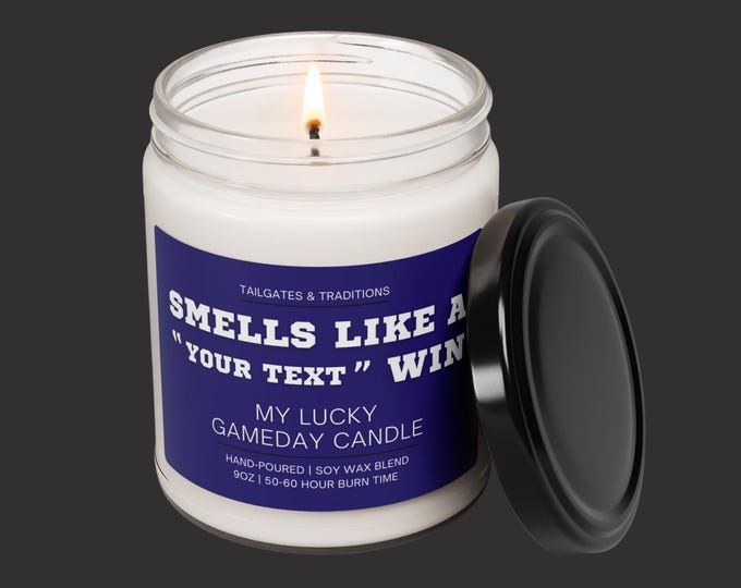 Personalized Gameday Candle: Lucky Sports Gift