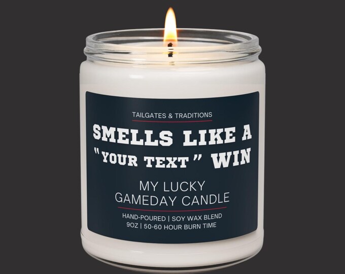 Funny Game Day Candle | Smells Like A Team Win | Personalized Sports Gift | Custom Decor