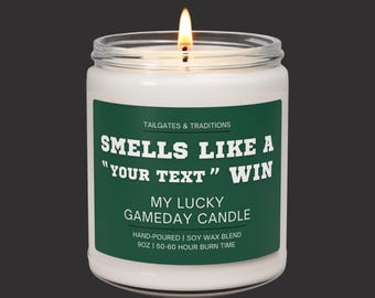 Custom Baseball Fan Candle | Smells Like A Win | Personalized Sports Gift | Game Day Decor