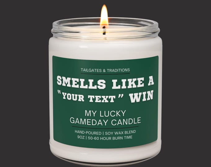 Custom Baseball Fan Candle | Smells Like A Win | Personalized Sports Gift | Game Day Decor
