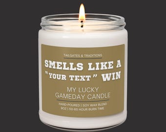 Funny Baseball Candle | Smells Like A [Team] Win | Personalized Fan Gift | Coach Gift