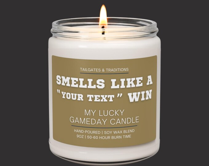 Funny Baseball Candle | Smells Like A [Team] Win | Personalized Fan Gift | Coach Gift