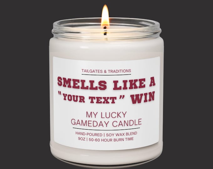 Personalized Sports Candle | Smells Like A Custom Win | Funny Team Gift | Game Day Candle