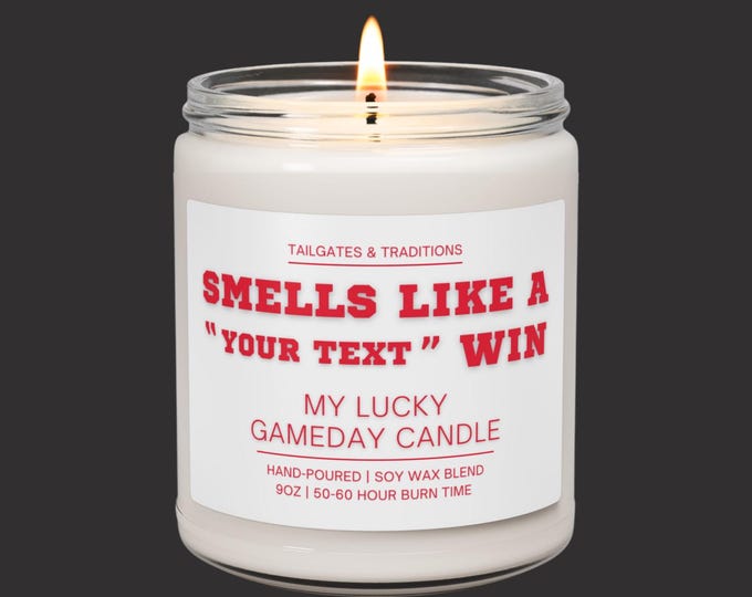 Personalized Sports Candle | Smells Like A [Your Team] Win | Gift for Him