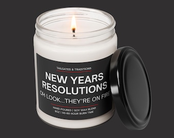 Funny New Year's Resolutions Candle | Humorous Gift