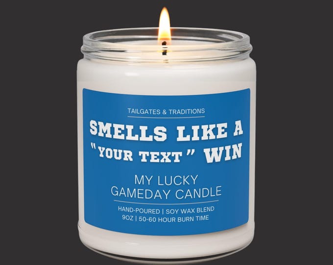 Personalized Sports Candle Gift | Smells Like A Win | Custom Team Decor | Fan Favorite
