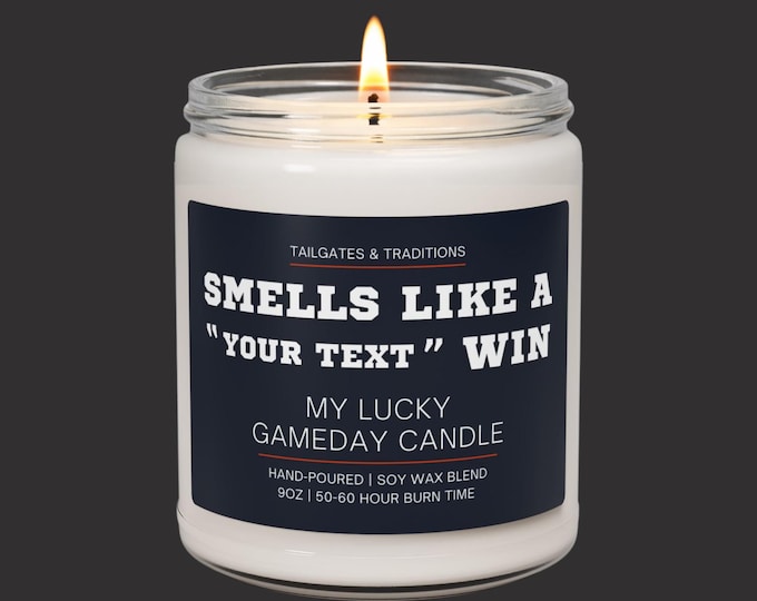 Personalized Baseball Candle | Smells Like A Win | Custom Team Gift | Funny Sports Decor
