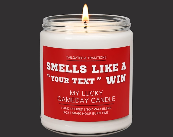 Personalized Game Day Candle | Smells Like A Win | Custom Sports Gift | Fan Favorite