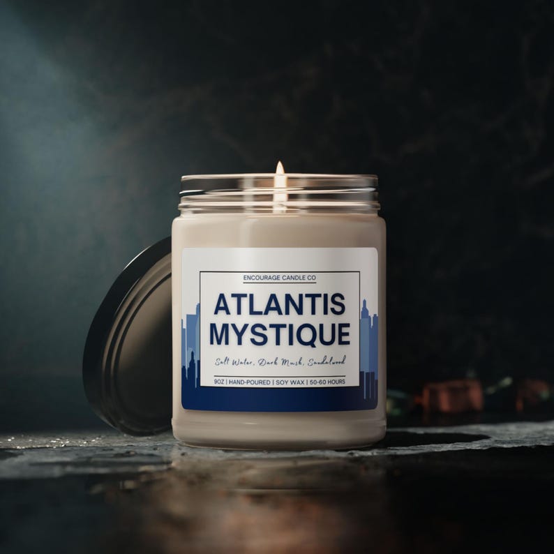 Nautical Candle Scent Saltwater and Sandalwood Fragrance Ocean Themed