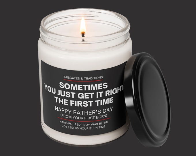Funny "First Born" Father's Day Candle