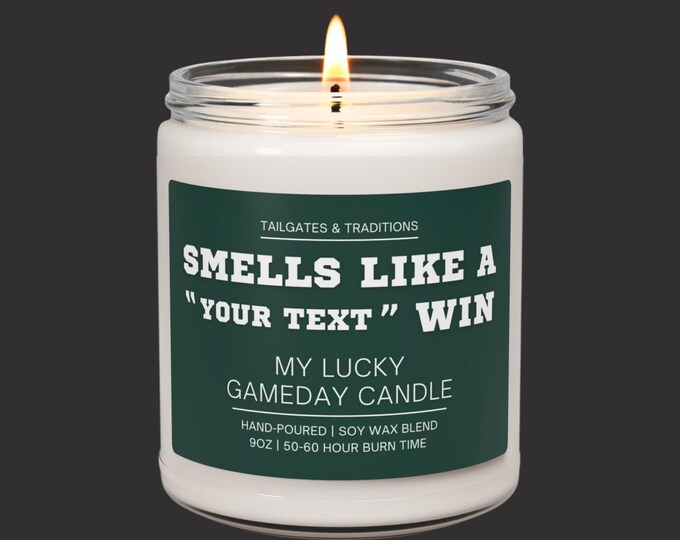 Custom Sports Decor Candle | Smells Like A Win | Personalized Team Gift | Fan Favorite