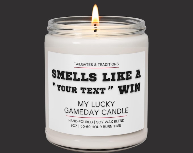 Smells Like A Personalized Win | Funny Sports Candle | Basketball Fan Gift | Custom Candle