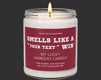 Custom Team Candle | Smells Like A Win | Personalized Sports Gift | Football Season Decor