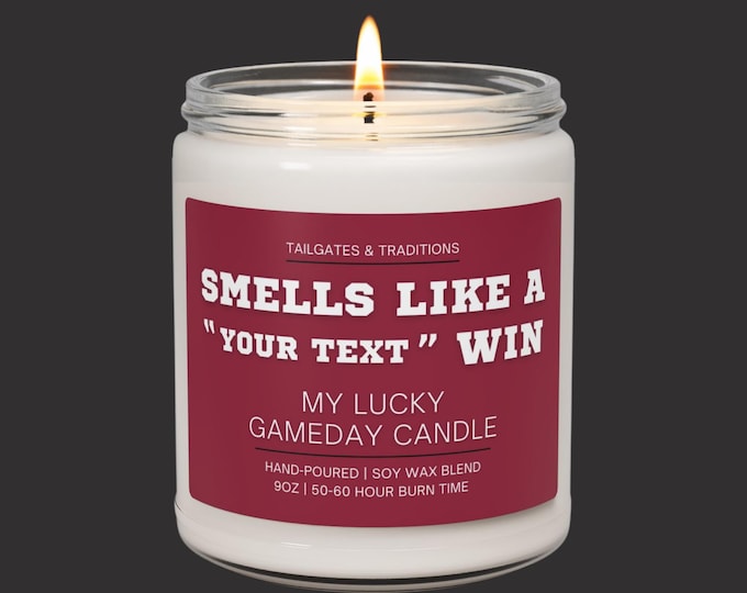 Custom Team Candle | Smells Like A Win | Personalized Sports Gift | Football Season Decor