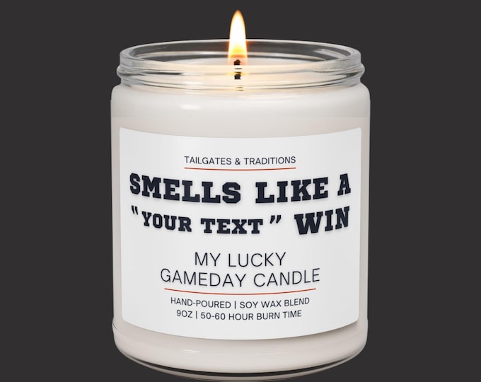 Sports Gift Candle | Smells Like A Personalized Win | Funny Fan Gift | Custom Candle