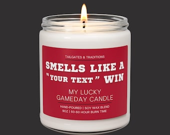 Funny Game Day Candle | Smells Like A Win | Personalized Sports Gift | Custom Label