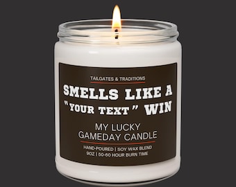 Personalized Gameday Candle | Smells Like A Win | Custom Sports Gift