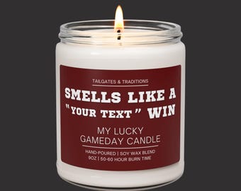 Custom Sports Decor Candle | Smells Like A Win | Personalized Fan Gift | Unique Candle