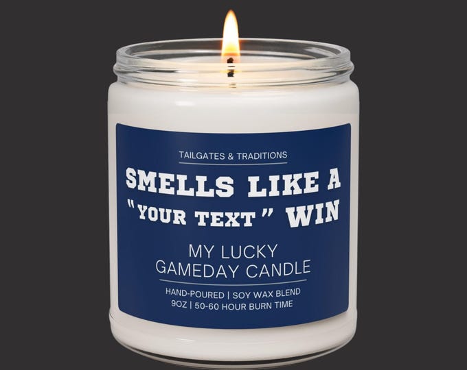 Personalized Fan Candle | Smells Like A Win | Custom Sports Gift | Birthday Gift Idea