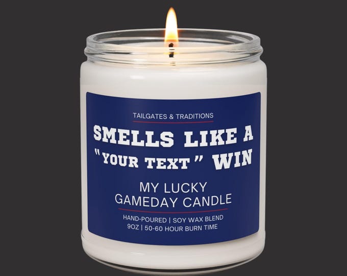 Funny Team Candle | Smells Like A Win | Personalized Sports Decor | Custom Gift
