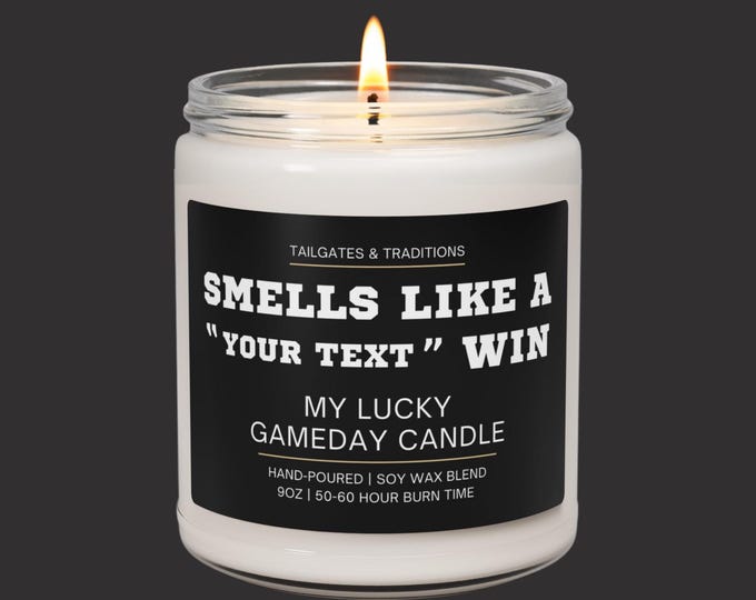 Personalized Gameday Candle | Smells Like A Win | Custom Sports Decor