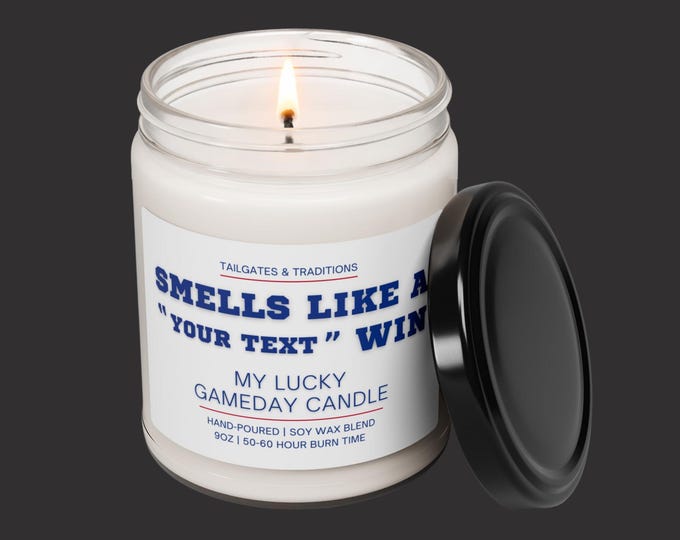 Personalized Gameday Candle: Lucky Sports Gift
