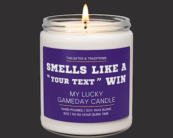 Football Fan Gift Candle | Smells Like A Win | Personalized Sports Gift | Custom Decor