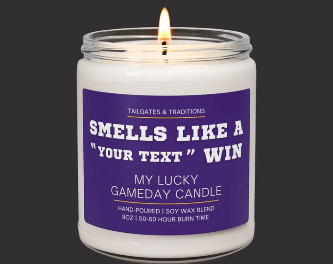 Football Fan Gift Candle | Smells Like A Win | Personalized Sports Gift | Custom Decor