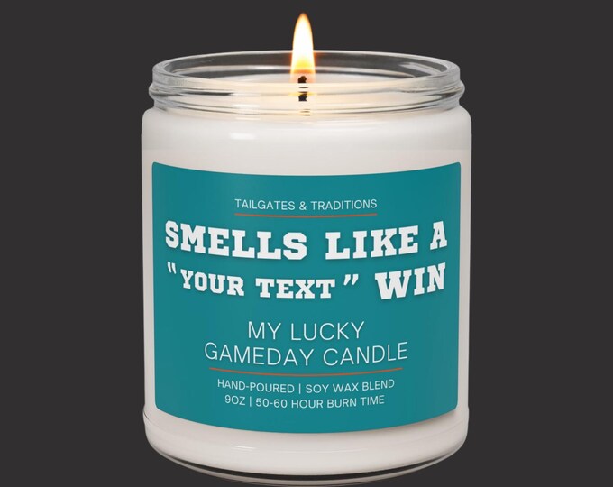 Game Day Sports Candle | Smells Like A Win | Personalized Team Gift | Fan Decor