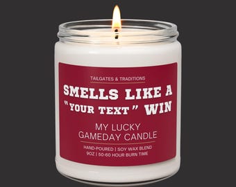 Football Fan Candle | Smells Like A Win | Personalized Sports Gift | Custom Decor