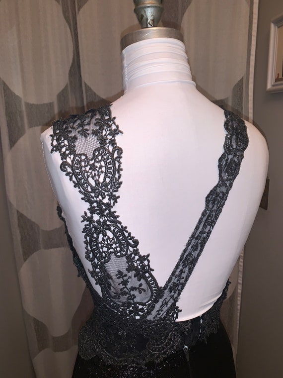 Black Metallic Bustier and skirt - image 9