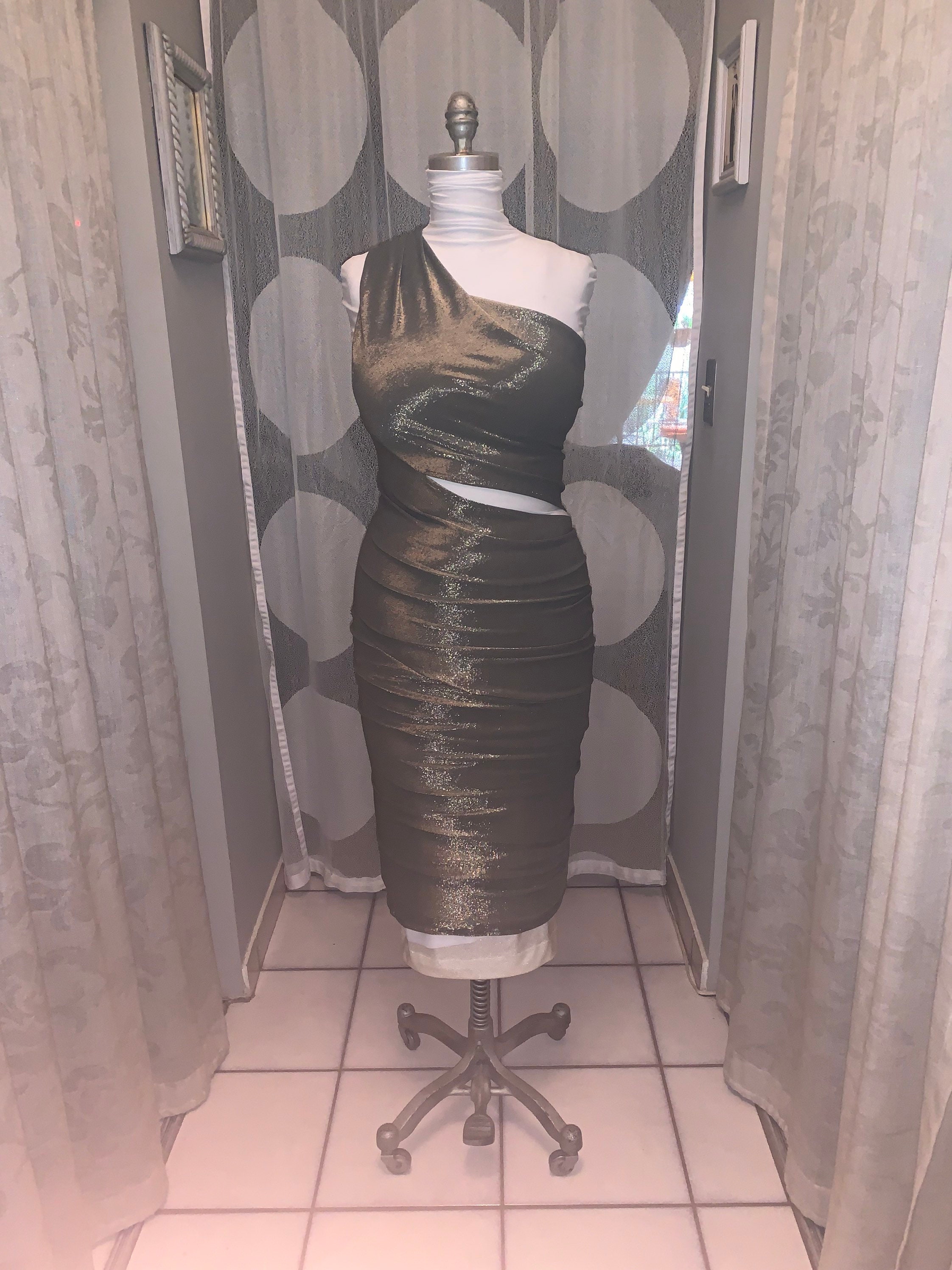 Gold Bronze Metallic Dress - Etsy UK