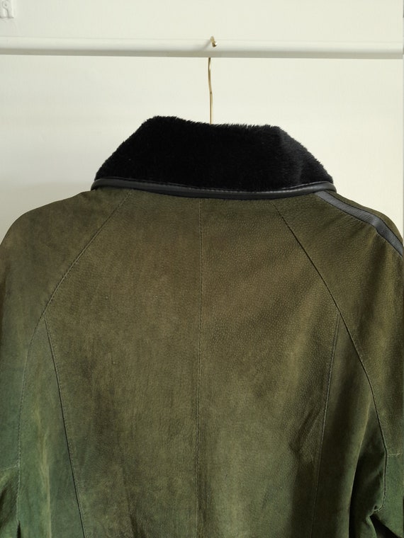 Vintage 80s green suede jacket - image 5