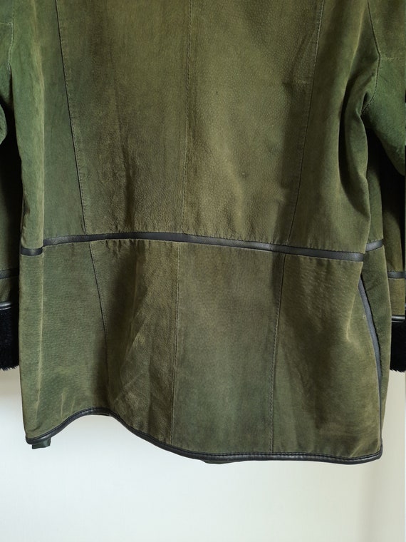 Vintage 80s green suede jacket - image 7