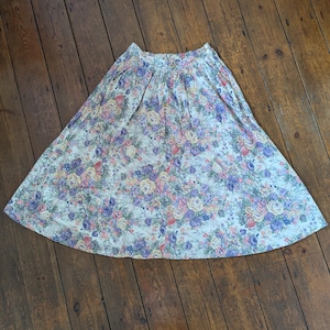 vintage 80s floral midi skirt