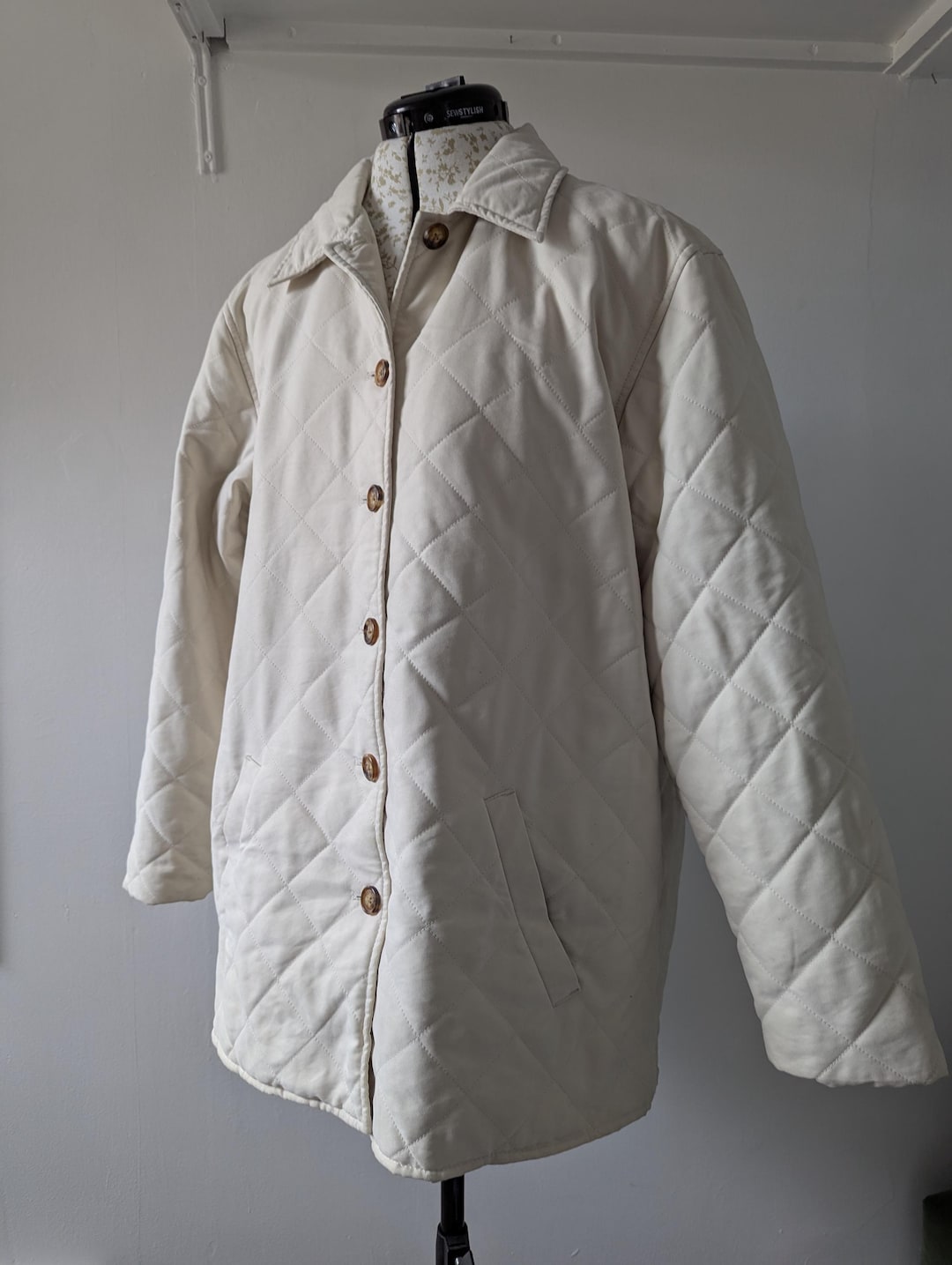 Cream Trim Quilted Jacket