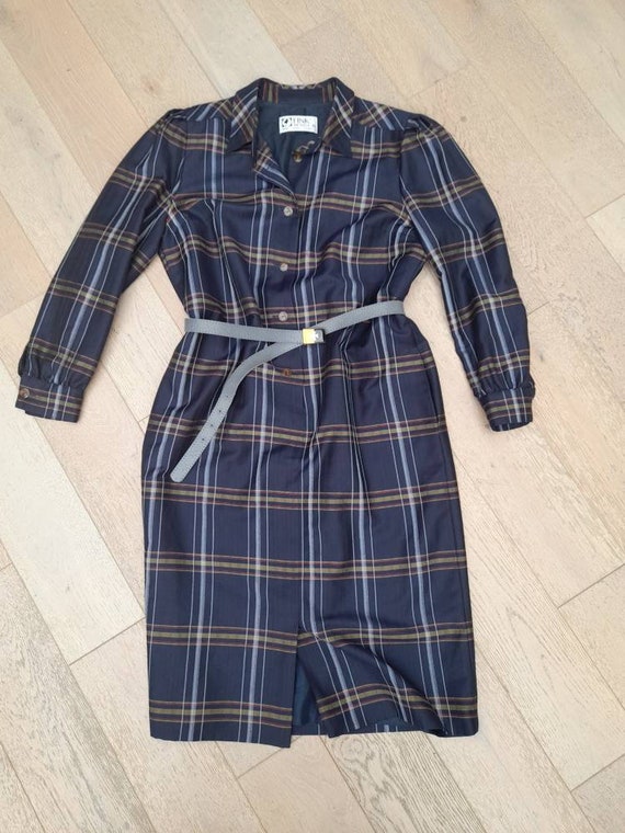 Fink Modell 80s plaid dress