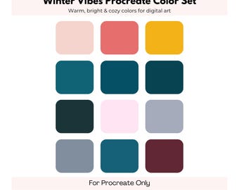Procreate Color Palette | Color Swatches | Winter Vibes Collection | Warm, Bright, and Cozy Colors