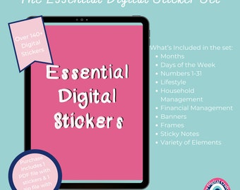 Essential Digital Stickers - The Everyday Planner Edition - GoodNotes Stickers - Pre-Cropped Digital Stickers