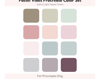 Procreate Color Palette | Color Swatches | Pastel Vibes Collection | Soft, Light, Pale Colors