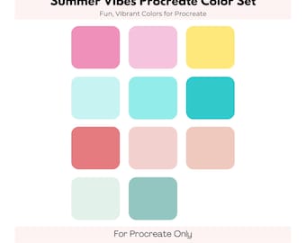 Summer Vibes Procreate Color Set | Bright & Fun Colors
