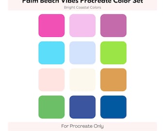 Palm Beach Vibes Procreate Color Set | Bright Coastal Colors