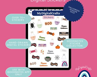 Halloween Digitale Stickers | GoodNotes Sticker Collectie | iPad Planner | Vakantie Stickers | PNG-bestanden