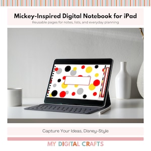 Mickey-Inspired Digital Notebook for iPad | Hyperlinked GoodNotes Notebook
