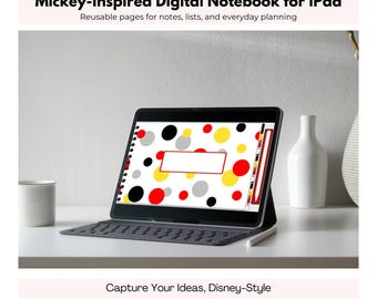 Mickey-Inspired Digital Notebook for iPad | Hyperlinked GoodNotes Notebook