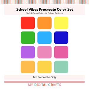 School Vibes Procreate Color Set | Clean & Fun Study Colors