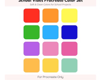 School Vibes Procreate Color Set | Clean & Fun Study Colors