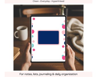 Polka Dot Digital Notebook for iPad | Clean Everyday Hyperlinked Notebook