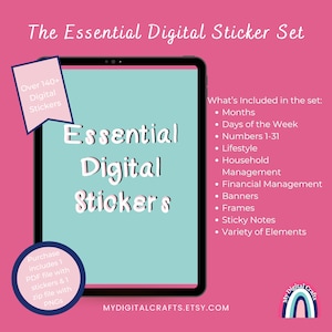Essential Digital Stickers - The Everyday Planner Edition - GoodNotes Stickers - Pre-Cropped Digital Stickers - Planner Stickers