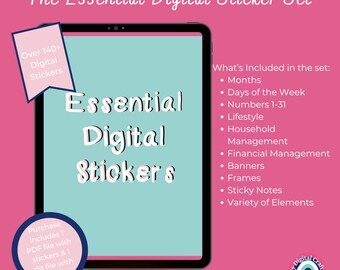 Essential Digital Stickers - The Everyday Planner Edition - GoodNotes Stickers - Pre-Cropped Digital Stickers - Planner Stickers